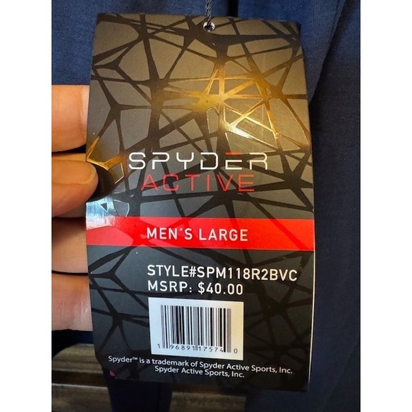 Spyder Active Performance Men's LRG Long Sleeve Shirt‎ Stretch Navy Blue Soft - Picture 5 of 11